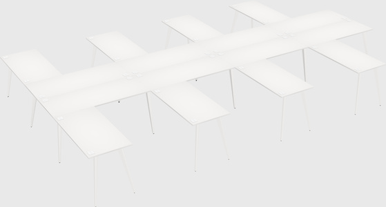 Shared l-shaped office desk system