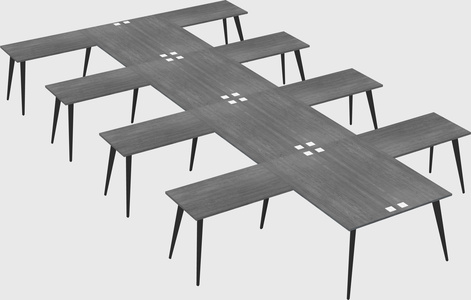 Shared l-shaped office desk system
