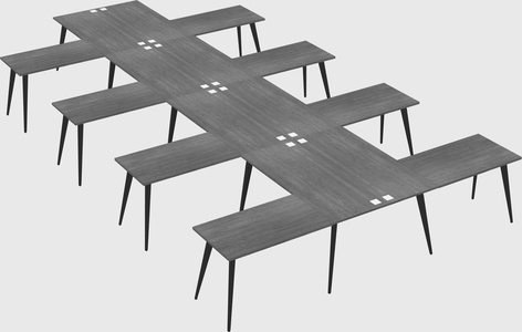 Shared l-shaped office desk system
