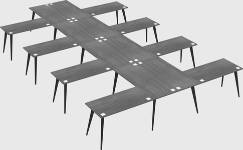 Shared l-shaped office desk system