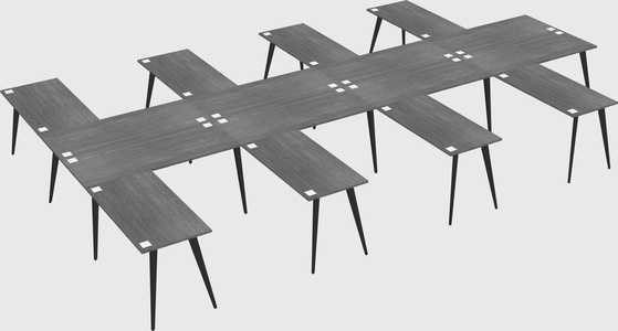 Shared l-shaped office desk system