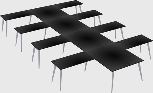 Shared l-shaped office desk system