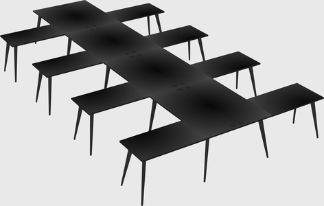 Shared l-shaped office desk system