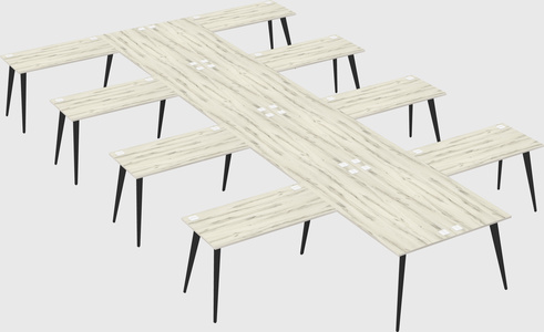 Shared l-shaped office desk system