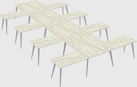 Shared l-shaped office desk system
