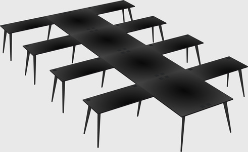 Shared l-shaped office desk system