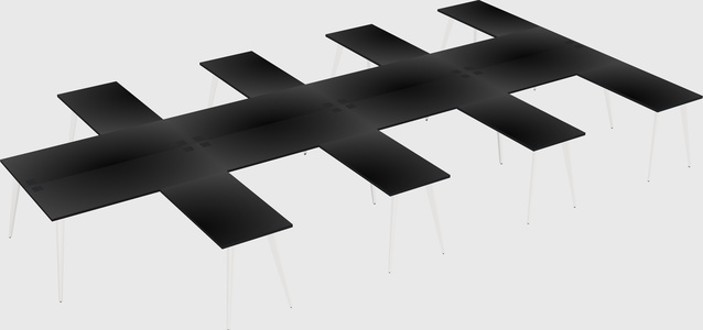 Shared l-shaped office desk system