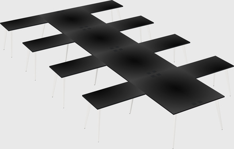 Shared l-shaped office desk system