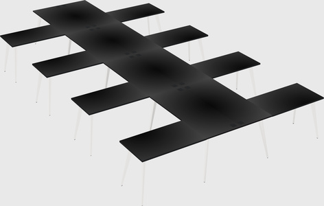 Shared l-shaped office desk system