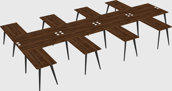 Shared l-shaped office desk system