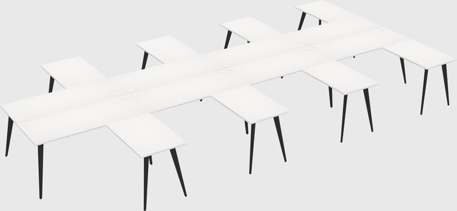 Shared l-shaped office desk system