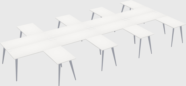 Shared l-shaped office desk system