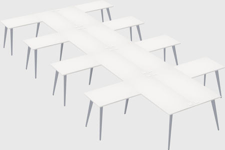 Shared l-shaped office desk system