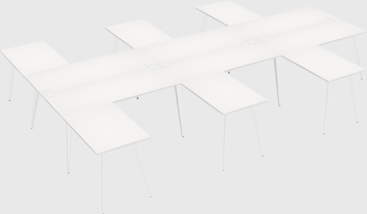 Shared l-shaped office desk system