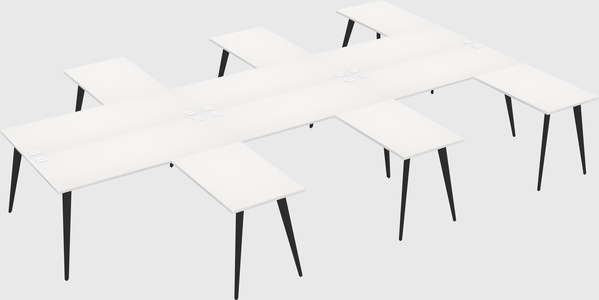 Shared l-shaped office desk system