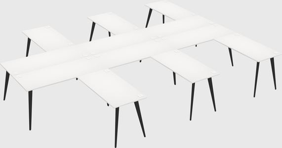 Shared l-shaped office desk system