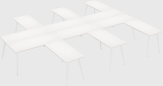 Shared l-shaped office desk system