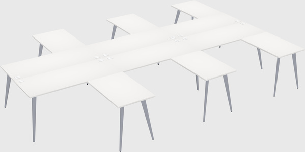Shared l-shaped office desk system