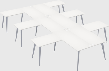 Shared l-shaped office desk system