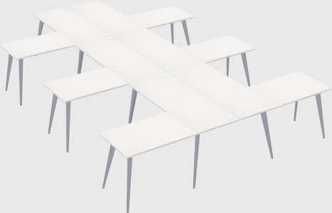 Shared l-shaped office desk system