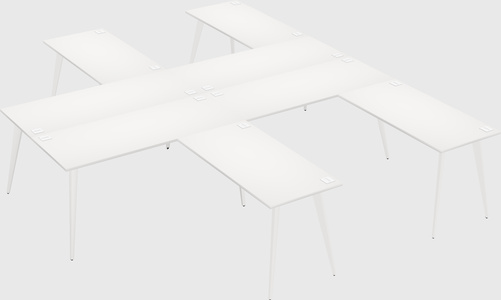Shared l-shaped office desk system