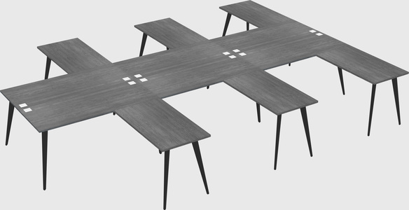 Shared l-shaped office desk system