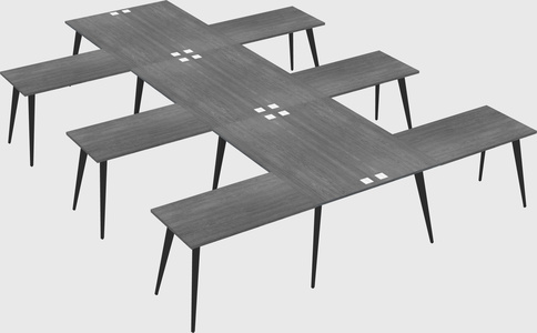 Shared l-shaped office desk system