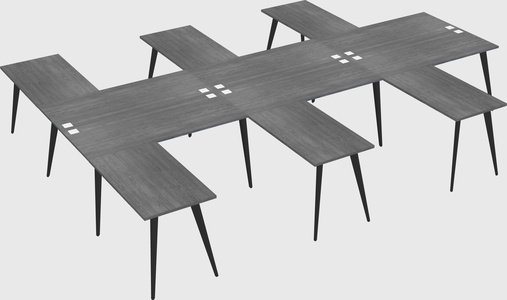Shared l-shaped office desk system