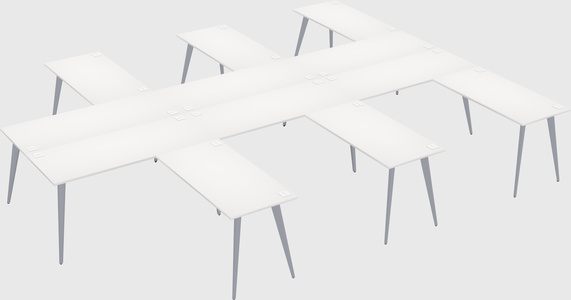 Shared l-shaped office desk system