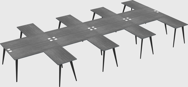 Shared l-shaped office desk system