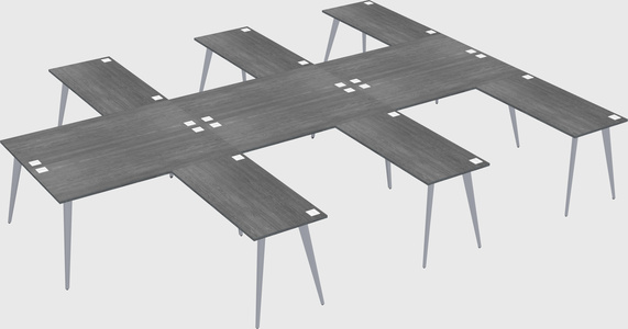 Shared l-shaped office desk system