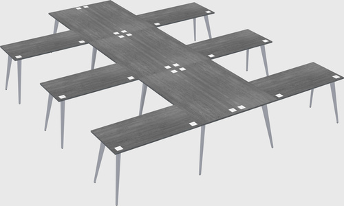 Shared l-shaped office desk system
