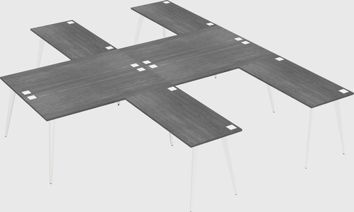 Shared l-shaped office desk system