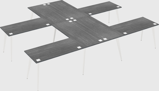 Shared l-shaped office desk system