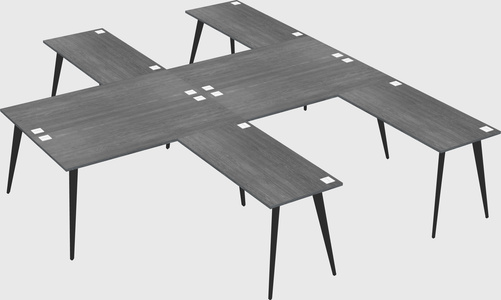 Shared l-shaped office desk system