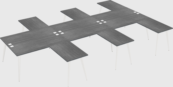 Shared l-shaped office desk system