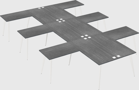 Shared l-shaped office desk system