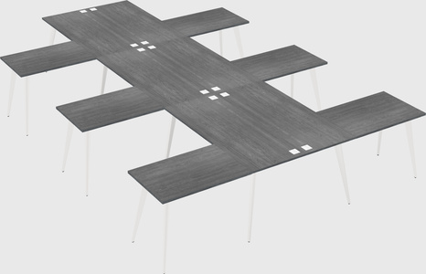 Shared l-shaped office desk system
