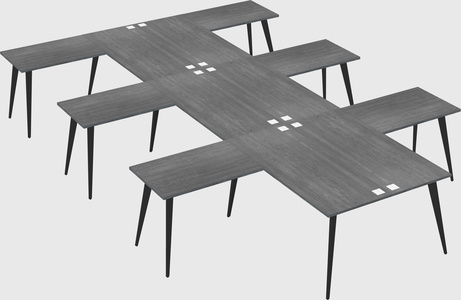 Shared l-shaped office desk system