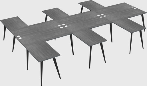 Shared l-shaped office desk system