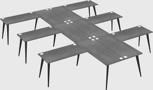 Shared l-shaped office desk system