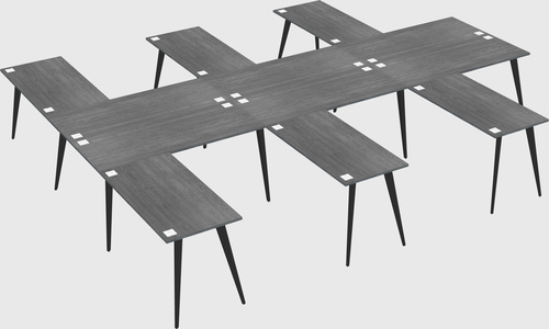 Shared l-shaped office desk system