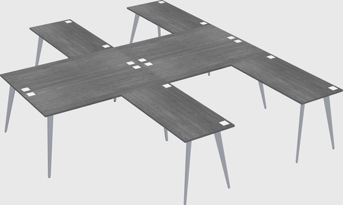 Shared l-shaped office desk system