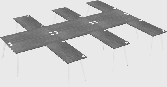 Shared l-shaped office desk system