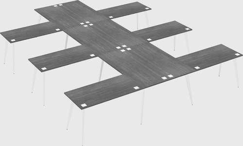 Shared l-shaped office desk system