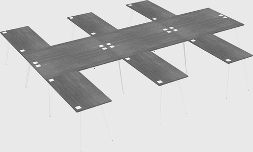 Shared l-shaped office desk system