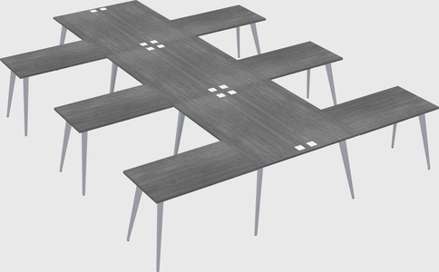 Shared l-shaped office desk system