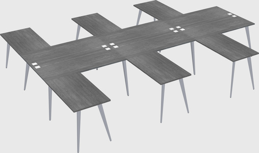 Shared l-shaped office desk system