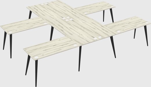 Shared l-shaped office desk system