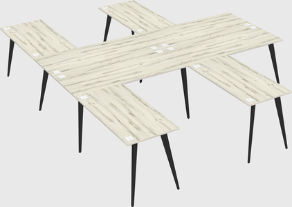 Shared l-shaped office desk system